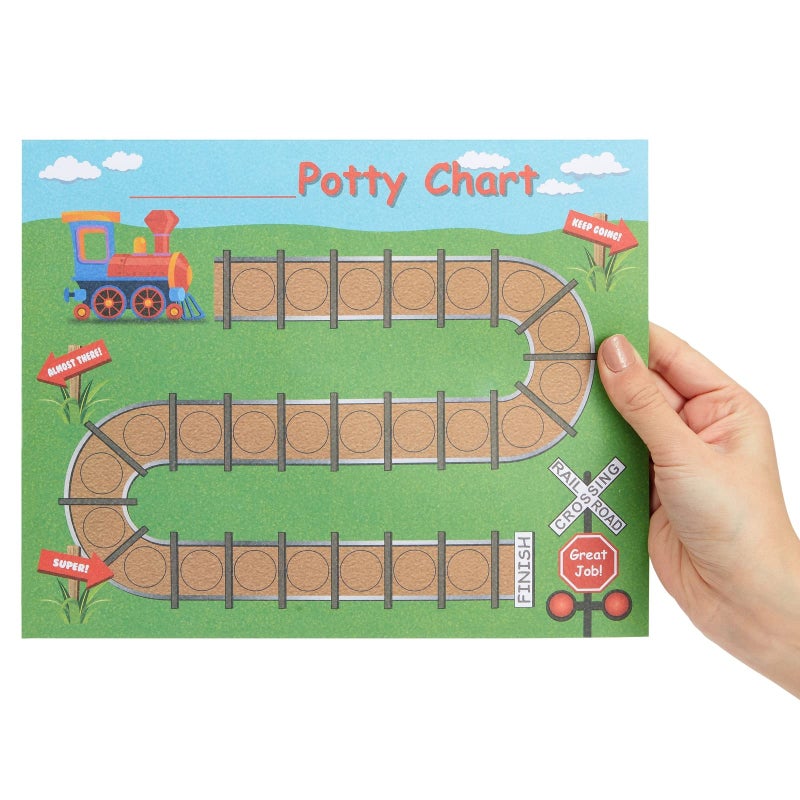 Infinite Curiosity Potty Training Chart - Sticker Incentive Chart for Toddlers - Train-Themed Layout & Potty Training Incentives for Boys - Reward Train Sticker Sheets - 50 Ct, 10.3 x 8.3 in - Image 5